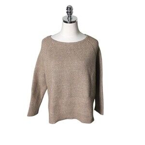 Joie Sweater Women's Size Large Brown Wool Blend Long Sleeve Round Neck